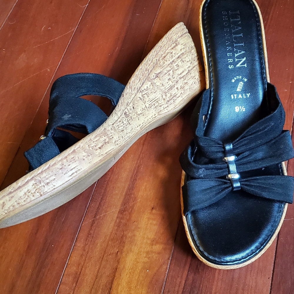 Italian Shoemakers Black Sandal,  Women's Sz. 9-1/2